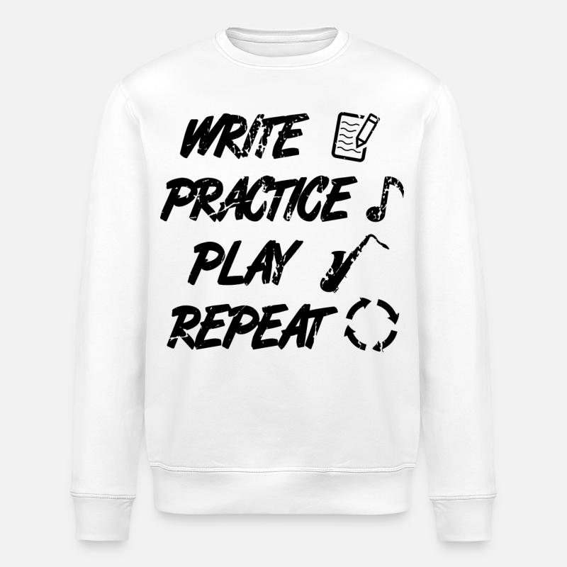 Writing, practicing, playing, repeating - Stanley/Stella ROLLER Unisex Organic Sweatshirt - white