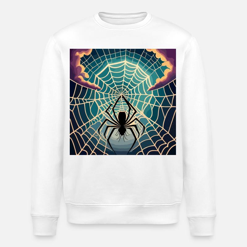 A spiderweb spider moon - Stanley/Stella Unisex Bio-Sweatshirt ROLLER - Weiß