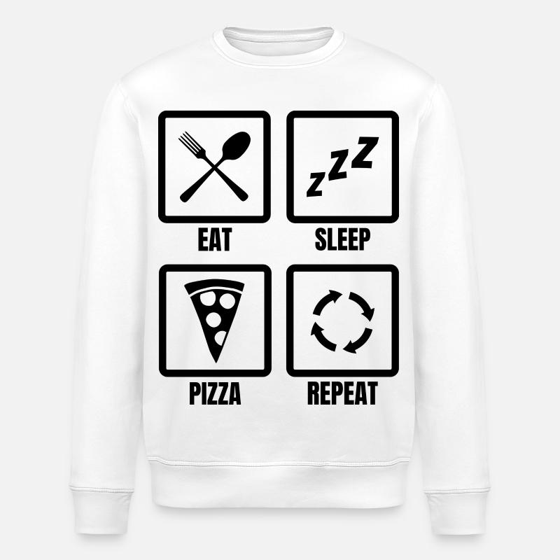 Pizza Lovers Schedule - Stanley/Stella ROLLER Unisex Organic Sweatshirt - white