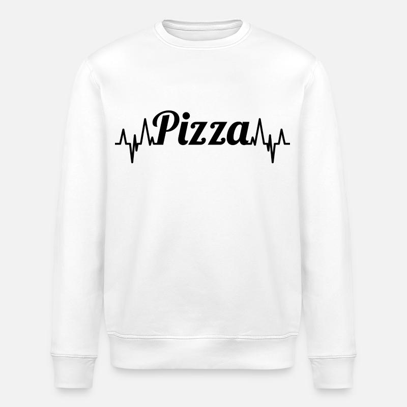 Pizza Pulse Line - Stanley/Stella ROLLER Unisex Organic Sweatshirt - white