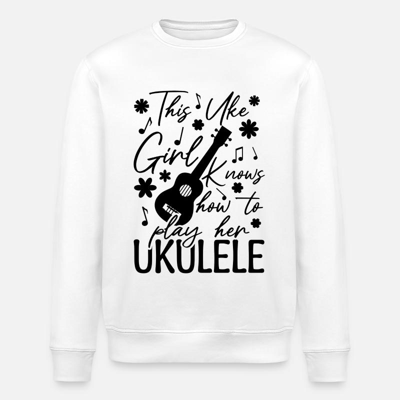Ukulele Mädchen - Stanley/Stella Unisex Bio-Sweatshirt ROLLER - Weiß