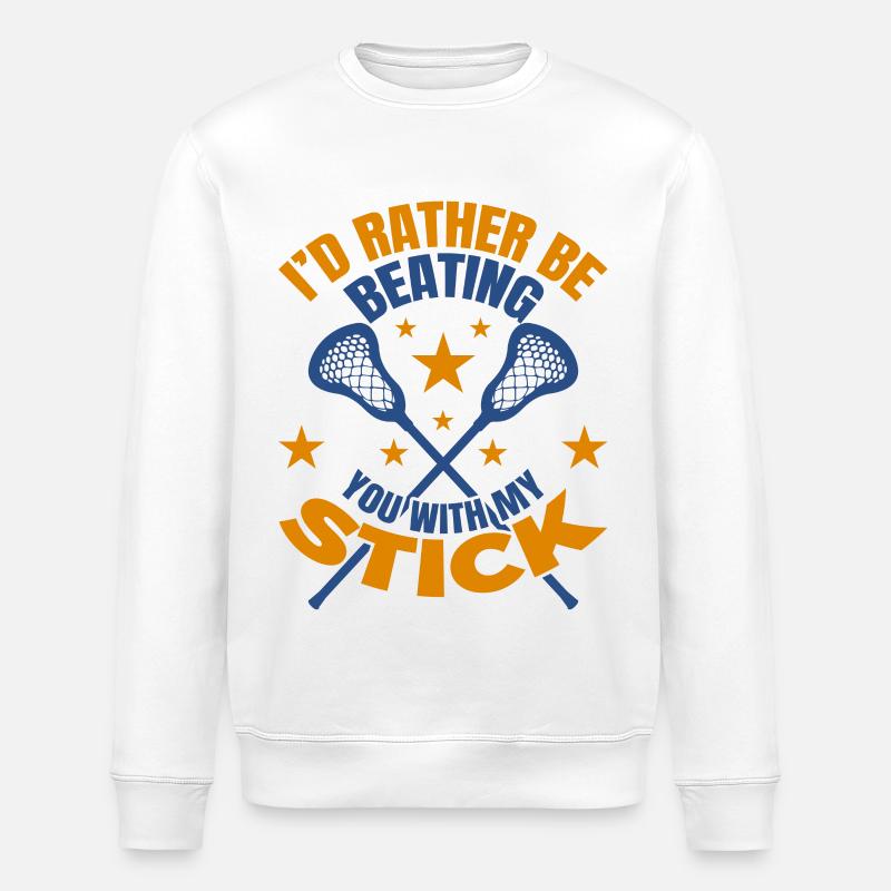 Lustiger Lacrosse Spruch - Stanley/Stella Unisex Bio-Sweatshirt ROLLER - Weiß