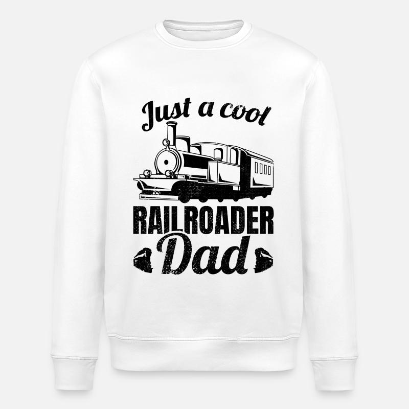 Just a cool railroad daddy - Stanley/Stella ROLLER Unisex Organic Sweatshirt - white