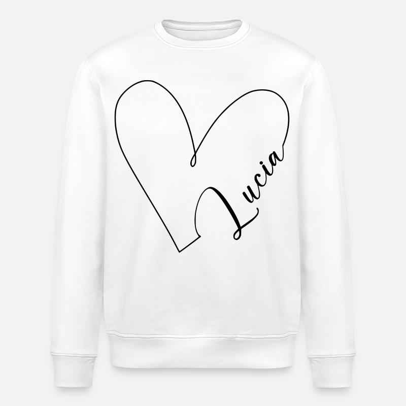 Lucia Name Herzlinie - Stanley/Stella Unisex Bio-Sweatshirt ROLLER - Weiß