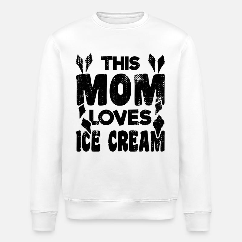 Eiscreme Liebhaberin Mama - Stanley/Stella Unisex Bio-Sweatshirt ROLLER - Weiß