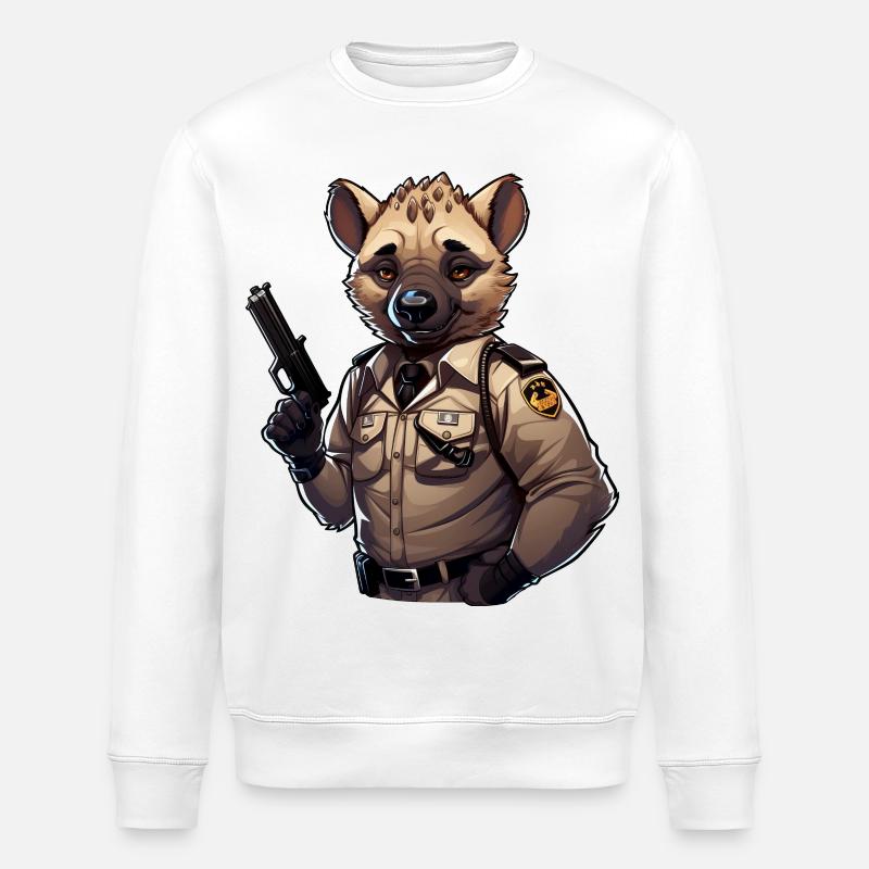 Hyänen Polizist - Stanley/Stella Unisex Bio-Sweatshirt ROLLER - Weiß