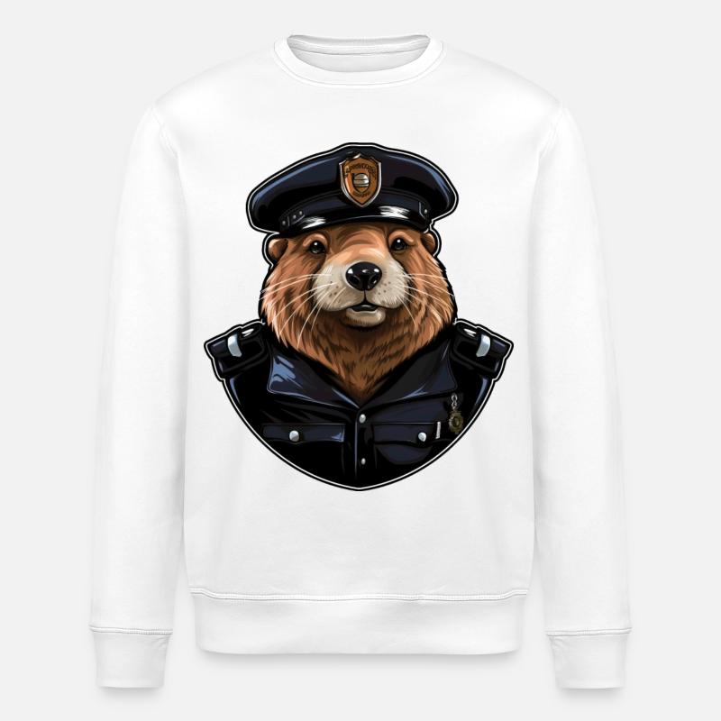 Biber Polizei - Stanley/Stella Unisex Bio-Sweatshirt ROLLER - Weiß
