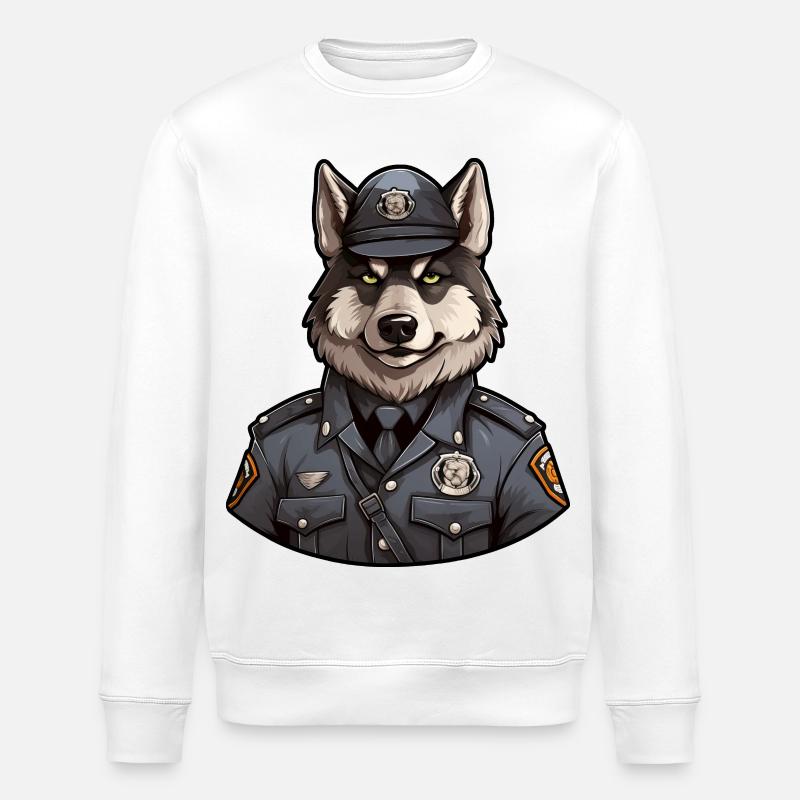 Polizei Wolf - Stanley/Stella Unisex Bio-Sweatshirt ROLLER - Weiß