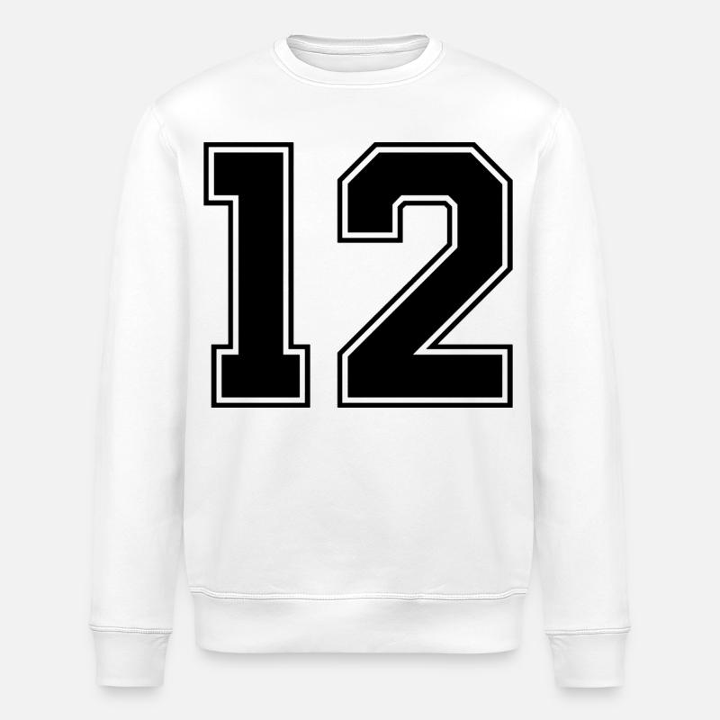 NUMMER ZWÖLF 12 - Stanley/Stella Unisex Bio-Sweatshirt ROLLER - Weiß