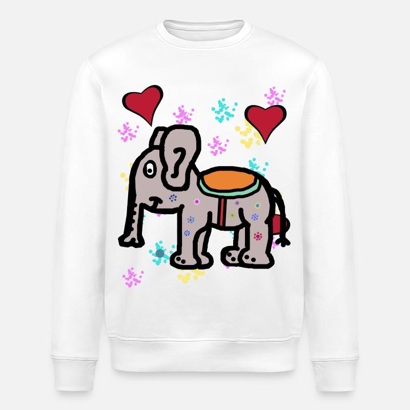 Inde Éléphant Éléphant Proboscis Pachyderme Enfants - Sweat bio ROLLER Stanley/Stella Unisexe - blanc