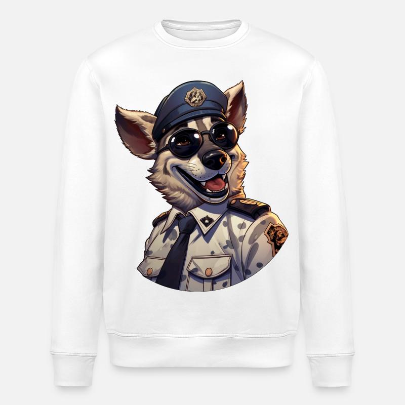 Polizei Hyäne - Stanley/Stella Unisex Bio-Sweatshirt ROLLER - Weiß