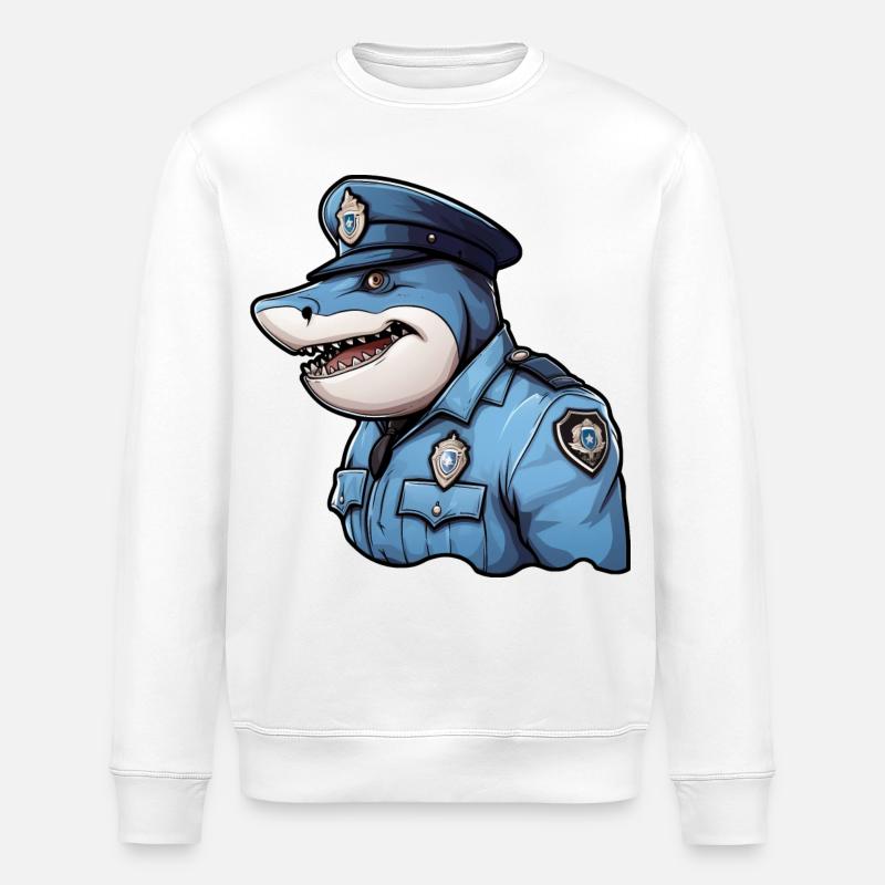 Requin policier - Sweat bio ROLLER Stanley/Stella Unisexe - blanc