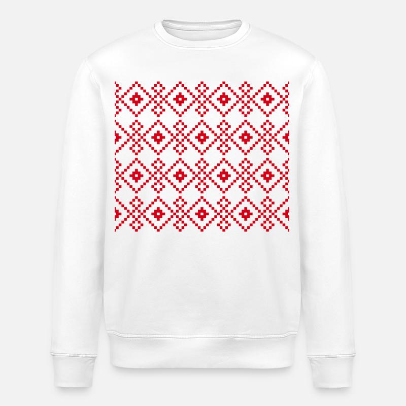 Weihnachtlicher einfarbiger Pullover (rot) - Stanley/Stella Unisex Bio-Sweatshirt ROLLER - Weiß