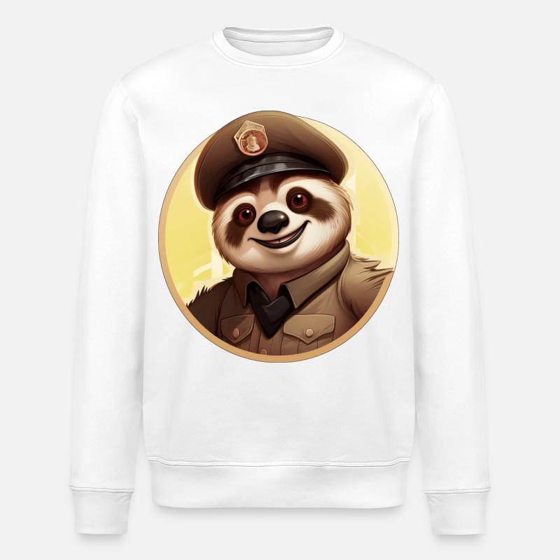 Polizei Faultier - Stanley/Stella Unisex Bio-Sweatshirt ROLLER - Weiß