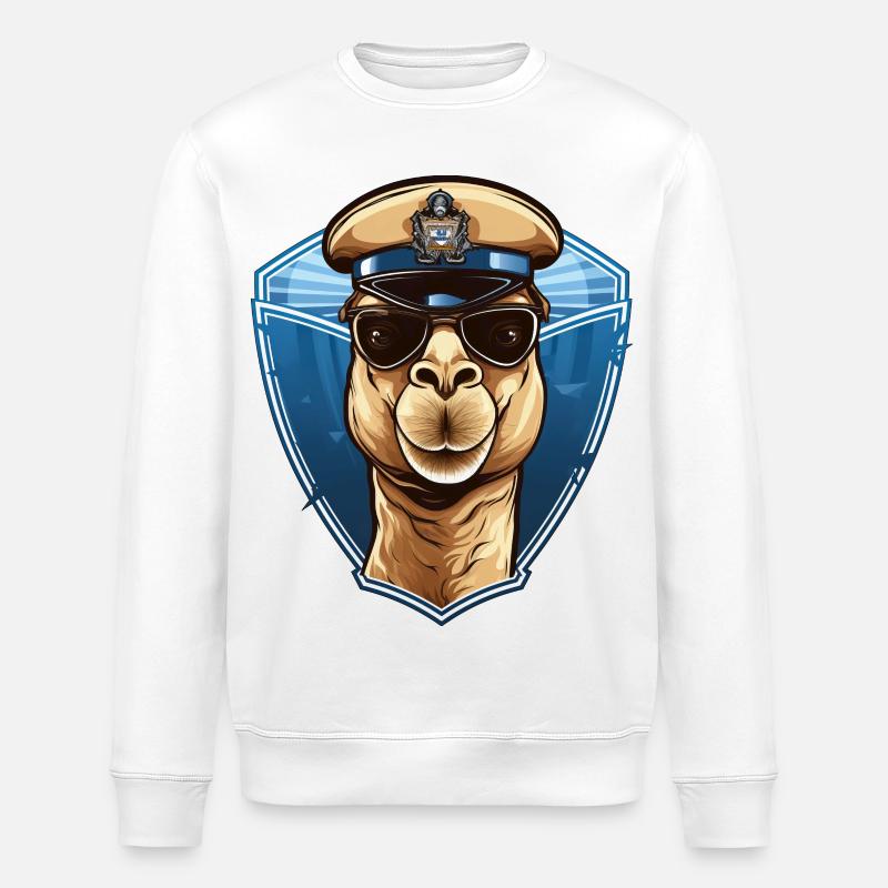 Camel Policeman - Stanley/Stella ROLLER Unisex Organic Sweatshirt - white
