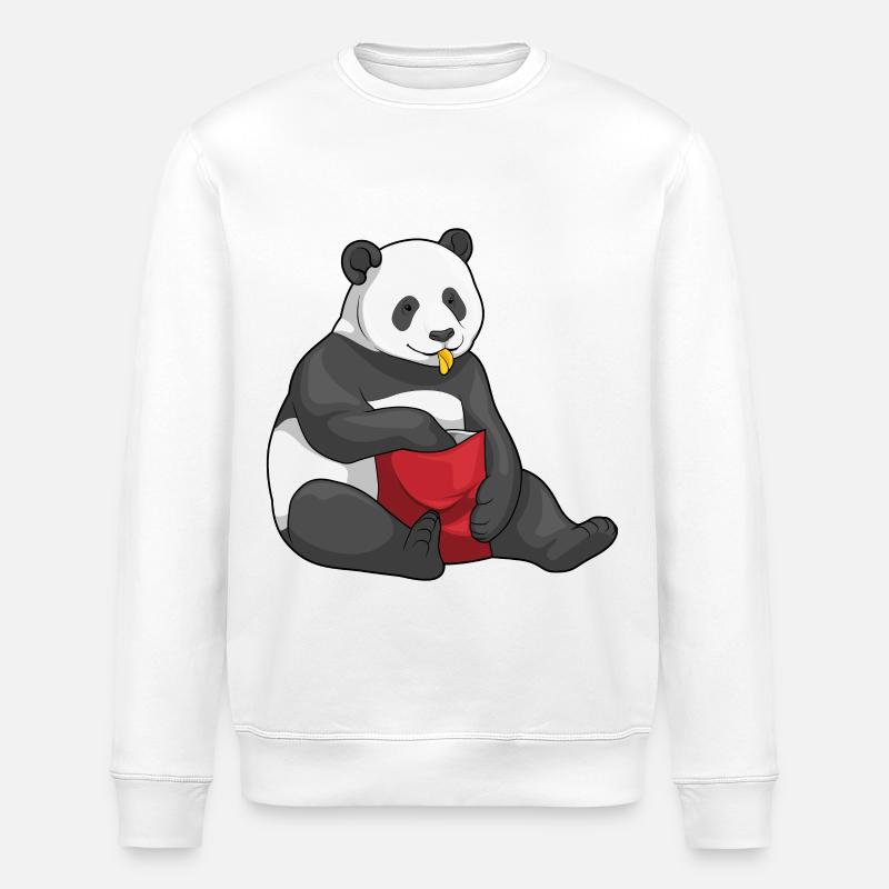 Panda Chips Sac à puces - Sweat bio ROLLER Stanley/Stella Unisexe - blanc