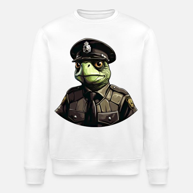Schildkröten Polizei - Stanley/Stella Unisex Bio-Sweatshirt ROLLER - Weiß