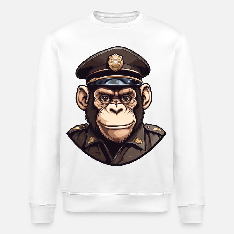 Polizei Schimpanse - Stanley/Stella Unisex Bio-Sweatshirt ROLLER - Weiß