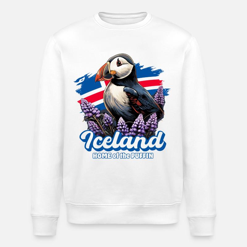 Islande – Maison du macareux, macareux - Sweat bio ROLLER Stanley/Stella Unisexe - blanc