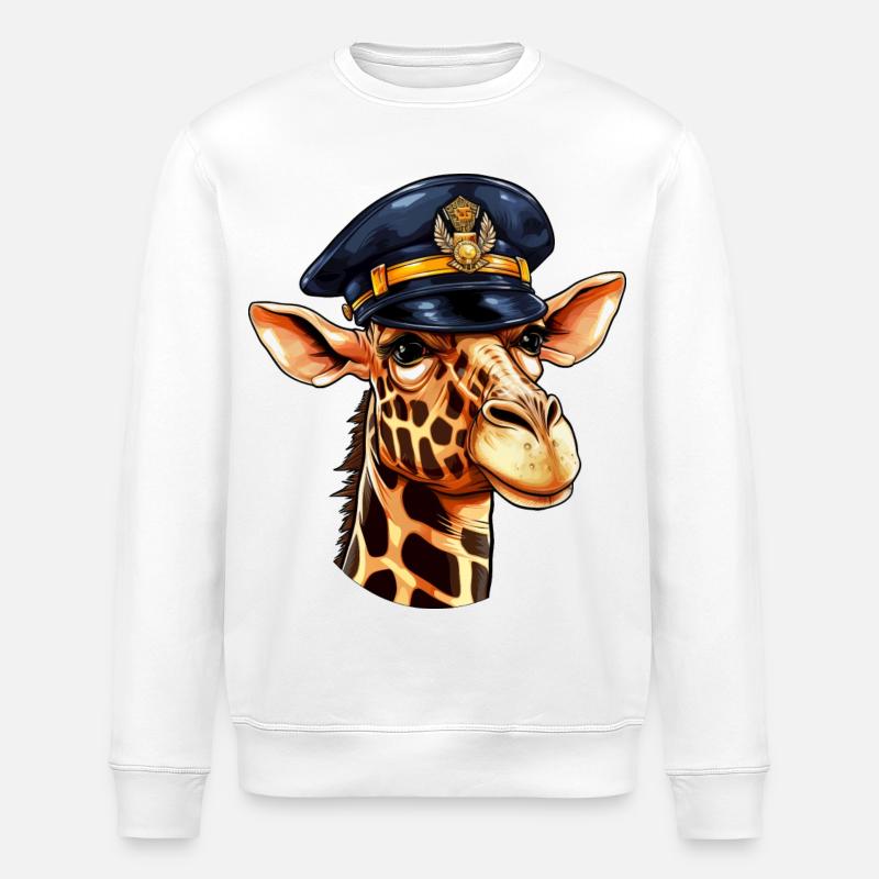 Giraffen Polizist - Stanley/Stella Unisex Bio-Sweatshirt ROLLER - Weiß
