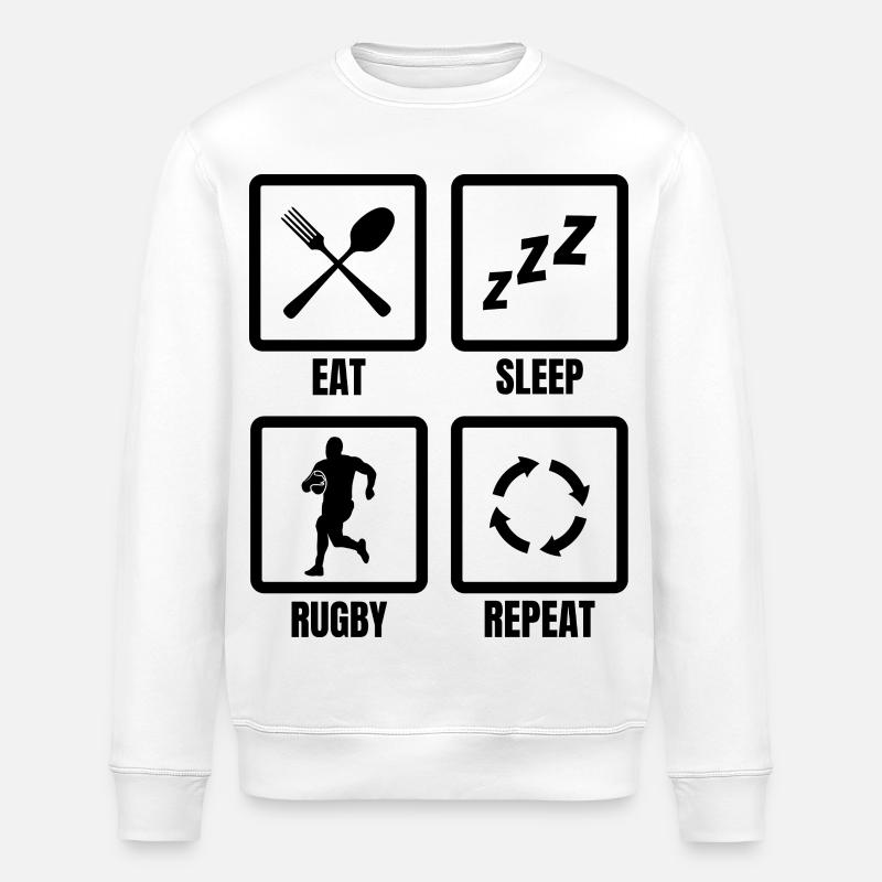 Täglicher Rugby Spielplan - Stanley/Stella Unisex Bio-Sweatshirt ROLLER - Weiß