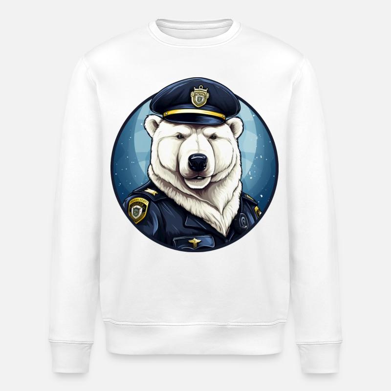 Eisbären Polizei - Stanley/Stella Unisex Bio-Sweatshirt ROLLER - Weiß