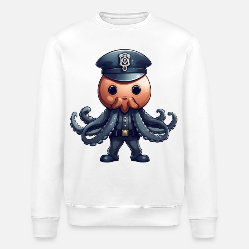 Policière calmar - Sweat bio ROLLER Stanley/Stella Unisexe - blanc