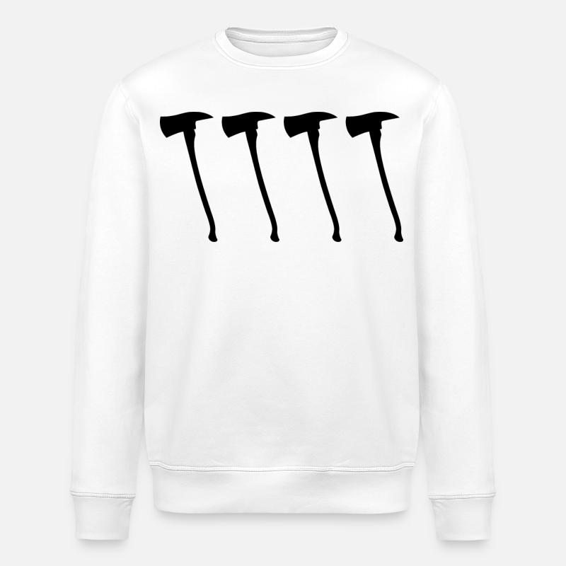 Hache de pompier - Sweat bio ROLLER Stanley/Stella Unisexe - blanc