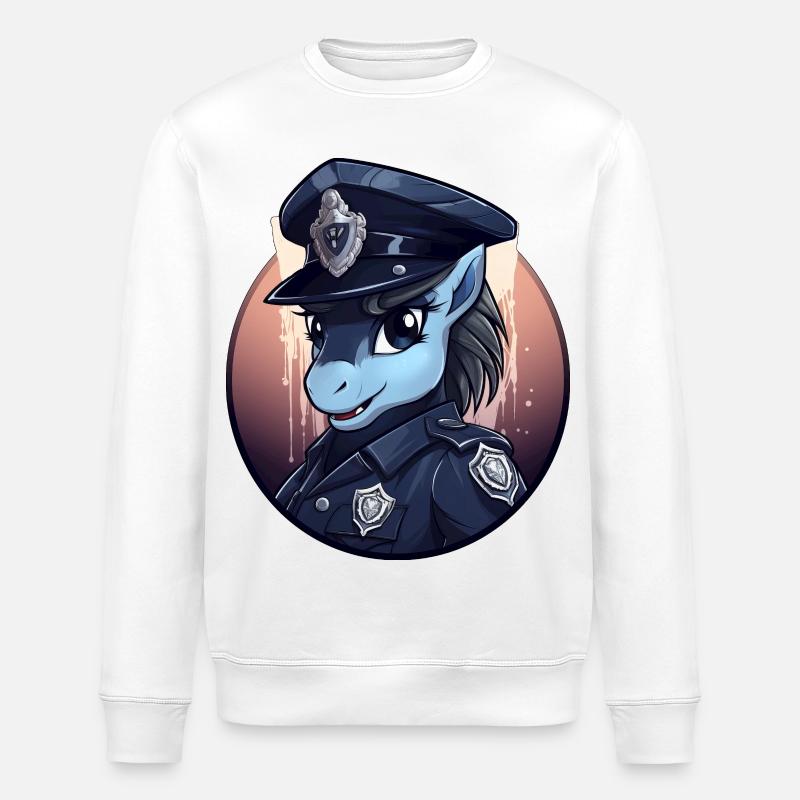 Pony Polizei - Stanley/Stella Unisex Bio-Sweatshirt ROLLER - Weiß