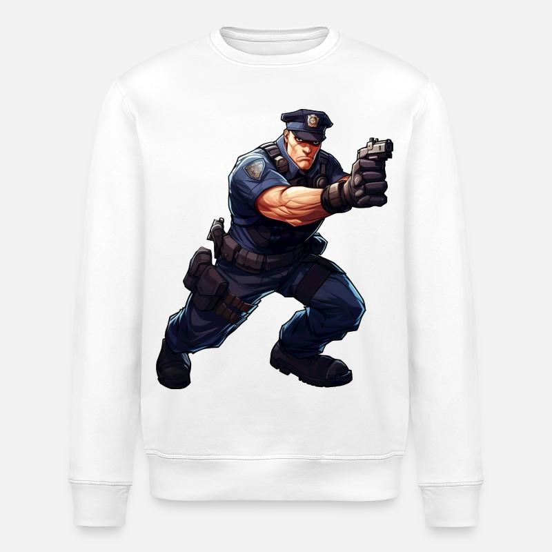 Rambo Polizei - Stanley/Stella Unisex Bio-Sweatshirt ROLLER - Weiß