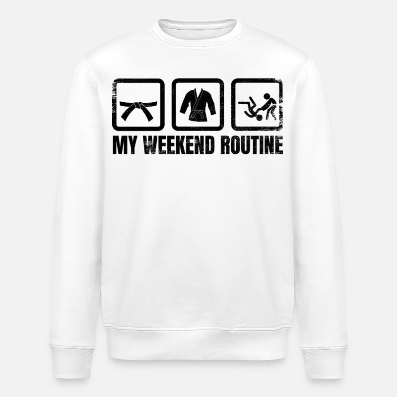 Routine du week-end de judoka - Sweat bio ROLLER Stanley/Stella Unisexe - blanc