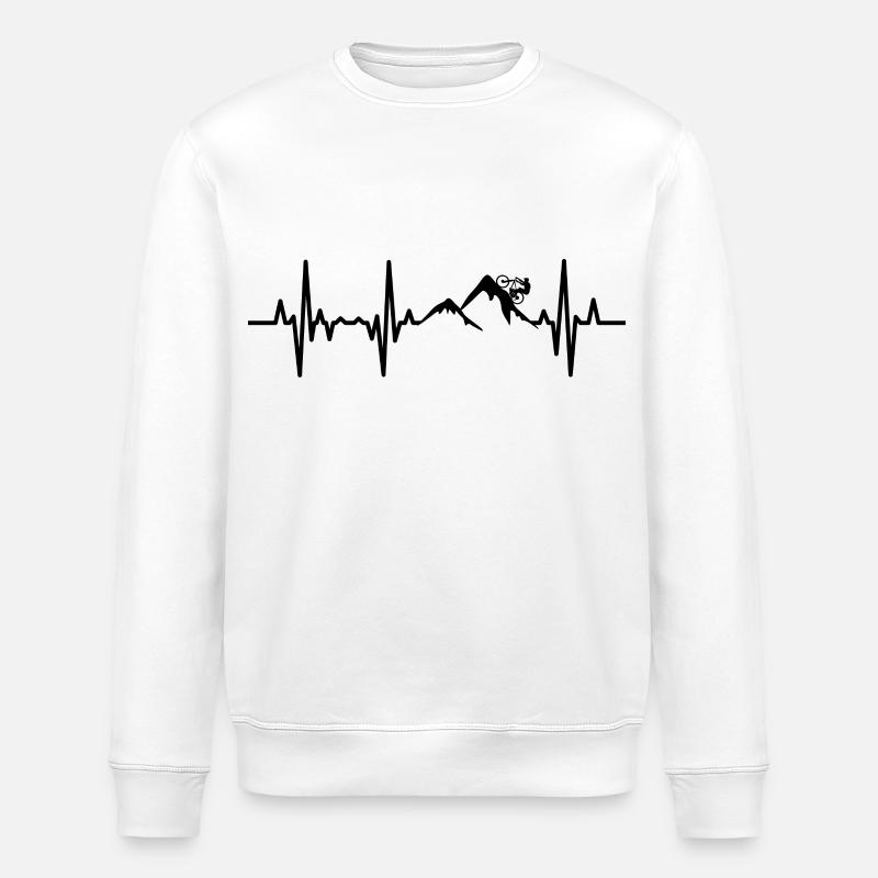 Mountain biker palpitations ECG - Stanley/Stella ROLLER Unisex Organic Sweatshirt - white