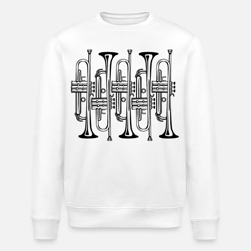 Skizze Trompete - Stanley/Stella Unisex Bio-Sweatshirt ROLLER - Weiß