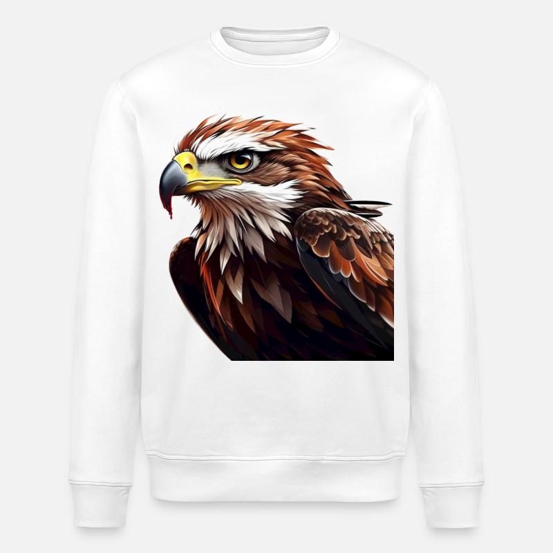 Powerful Eagle Head - Stanley/Stella ROLLER Unisex Organic Sweatshirt - white
