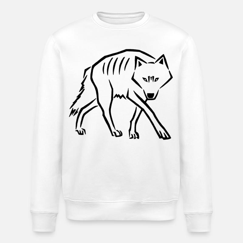 Wolfsschritte (Schwarz) - Stanley/Stella Unisex Bio-Sweatshirt ROLLER - Weiß