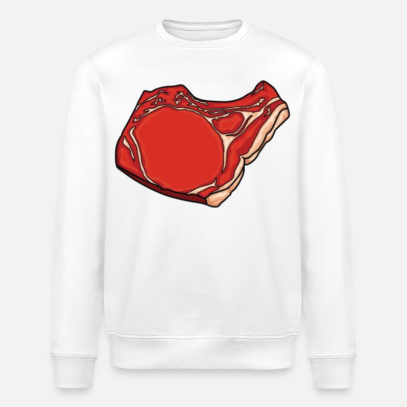 Dessin de steak - Sweat bio ROLLER Stanley/Stella Unisexe - blanc