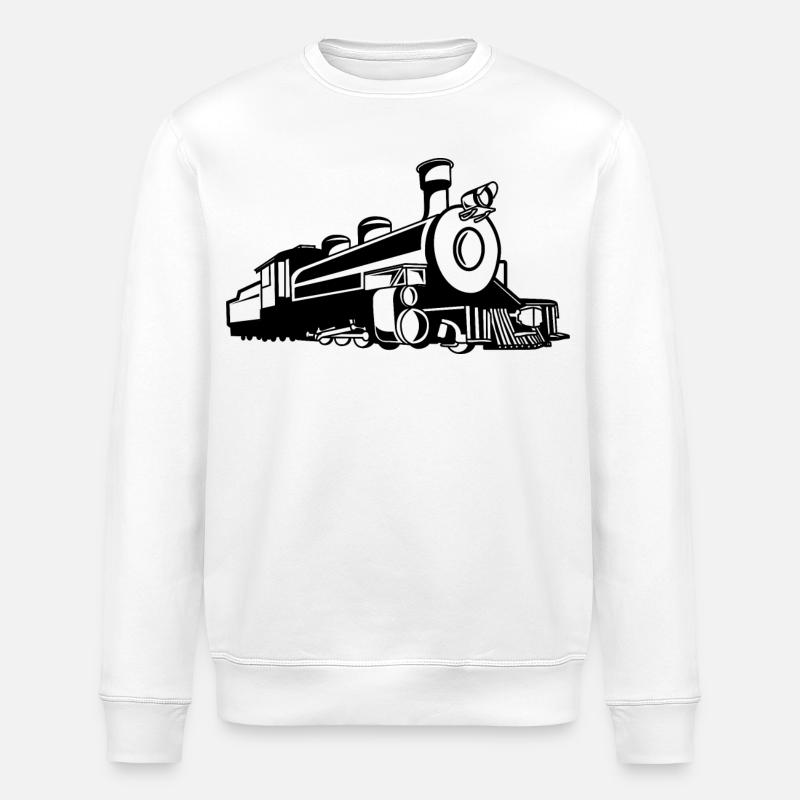 Retro Zug Skizze - Stanley/Stella Unisex Bio-Sweatshirt ROLLER - Weiß