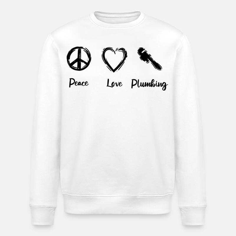 Frieden Liebe Klempnern - Stanley/Stella Unisex Bio-Sweatshirt ROLLER - Weiß