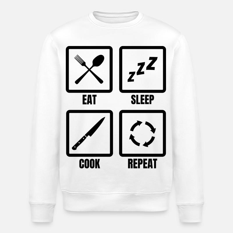 Cuisiner la routine quotidienne - Sweat bio ROLLER Stanley/Stella Unisexe - blanc