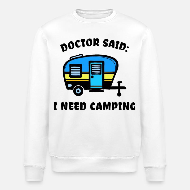 Camper Camping Wohnmobil Statement Wanderer - Stanley/Stella Unisex Bio-Sweatshirt ROLLER - Weiß