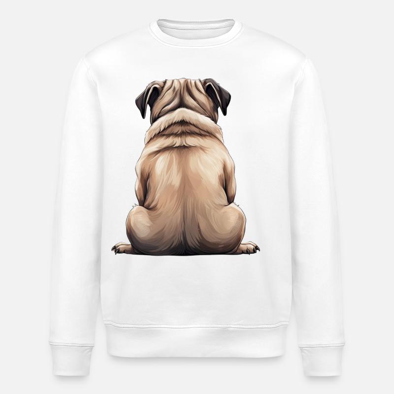 Mops - Stanley/Stella Unisex Bio-Sweatshirt ROLLER - Weiß