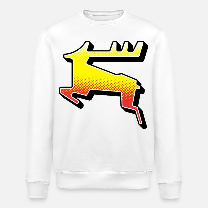Hirsch. Säge-Symbol - Stanley/Stella Unisex Bio-Sweatshirt ROLLER - Weiß