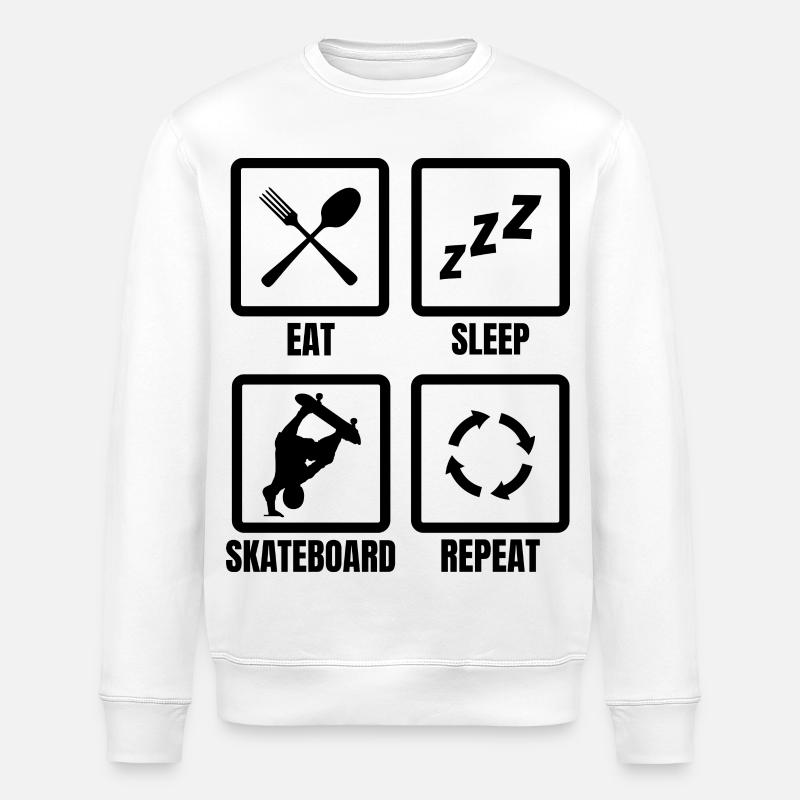 Routine de skateboard - Sweat bio ROLLER Stanley/Stella Unisexe - blanc