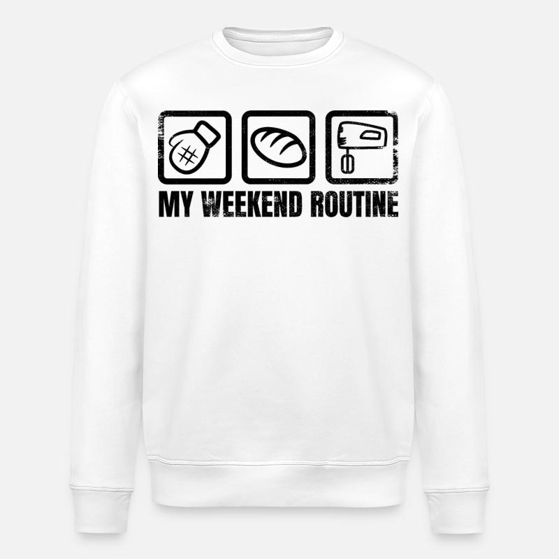 Wochenende eines Bäckers - Stanley/Stella Unisex Bio-Sweatshirt ROLLER - Weiß