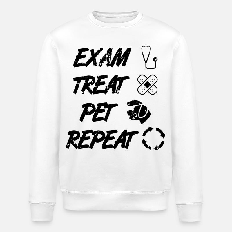 Veterinarian Routine - Stanley/Stella ROLLER Unisex Organic Sweatshirt - white