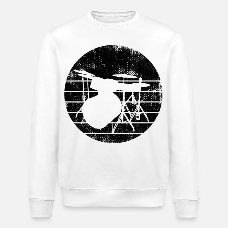 Dessin de percussion - Sweat bio ROLLER Stanley/Stella Unisexe - blanc