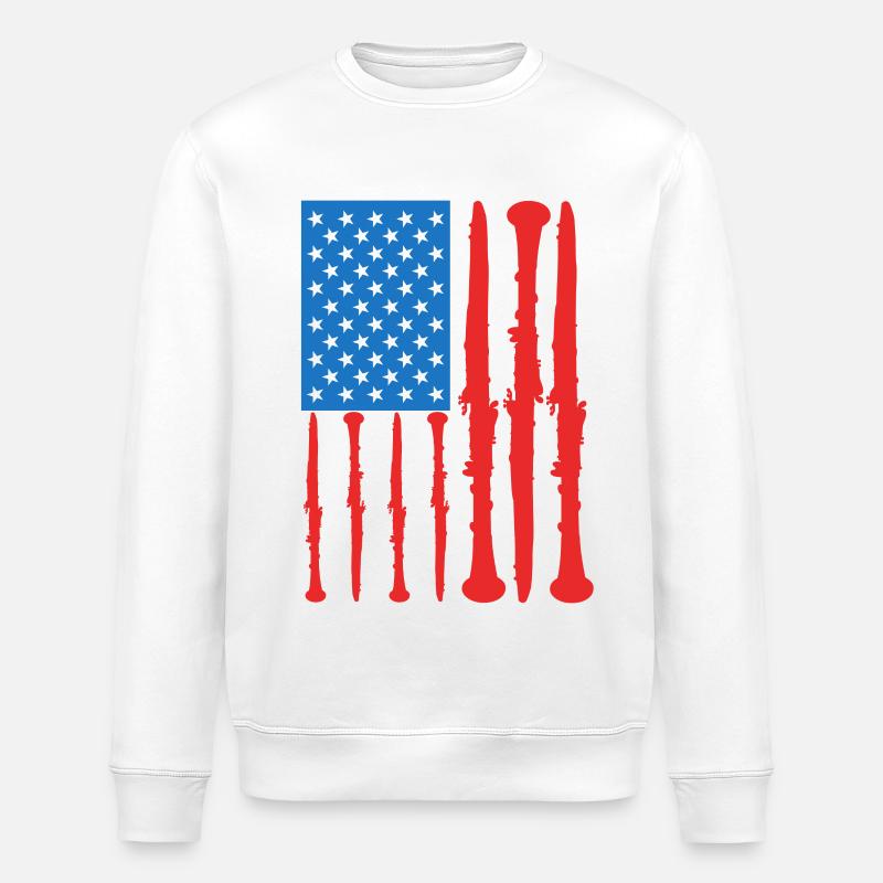 Klarinette 4. Juli USA - Stanley/Stella Unisex Bio-Sweatshirt ROLLER - Weiß