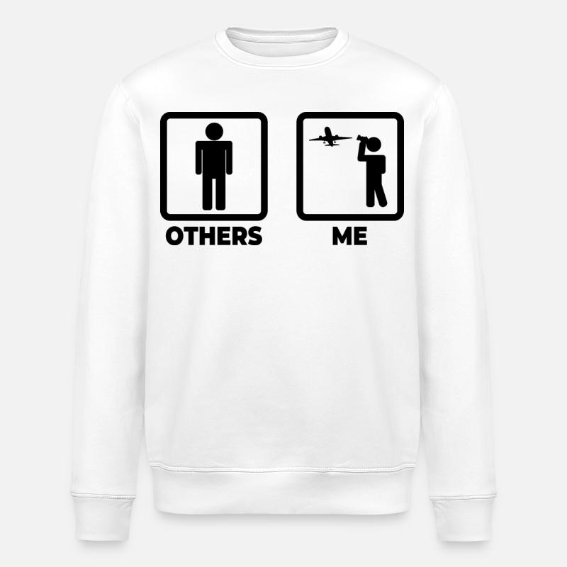 Flugzeuge Strichmännchen - Stanley/Stella Unisex Bio-Sweatshirt ROLLER - Weiß