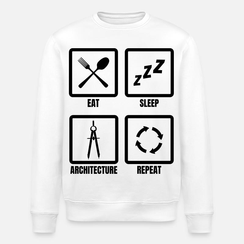 Manger Sommeil Architecture Répéter - Sweat bio ROLLER Stanley/Stella Unisexe - blanc
