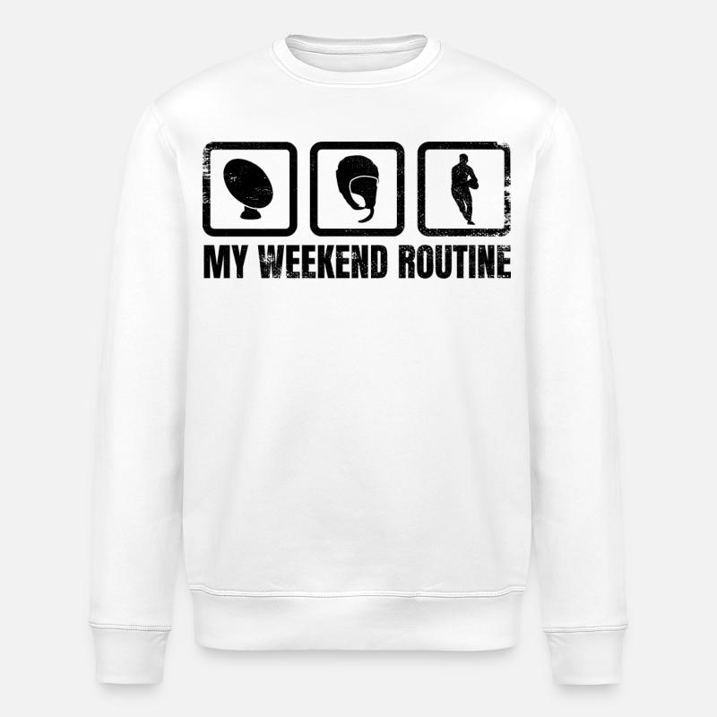 Rugbyspieler Wochenendplan - Stanley/Stella Unisex Bio-Sweatshirt ROLLER - Weiß